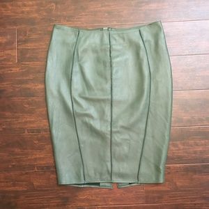 AS by DF Green Leather Pencil Skirt